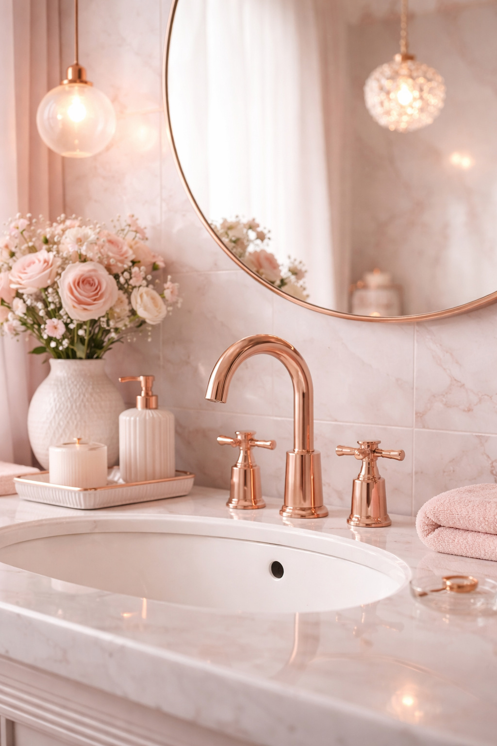 Rose Gold Accent Faucet