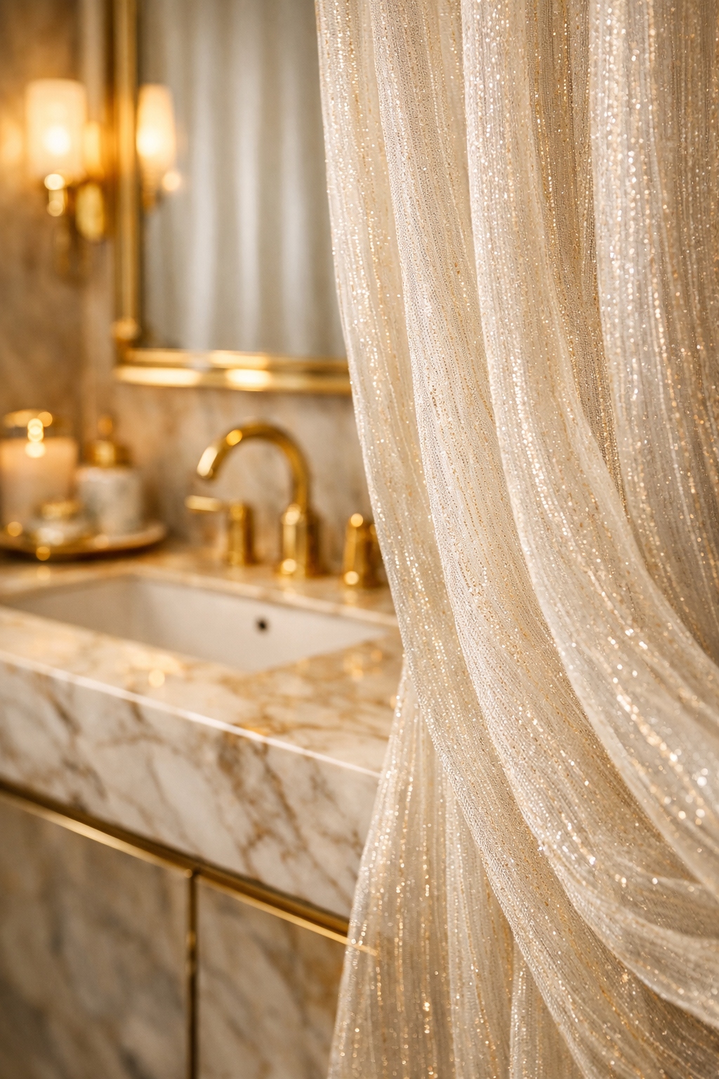 Sheer Curtains with Metallic Accents