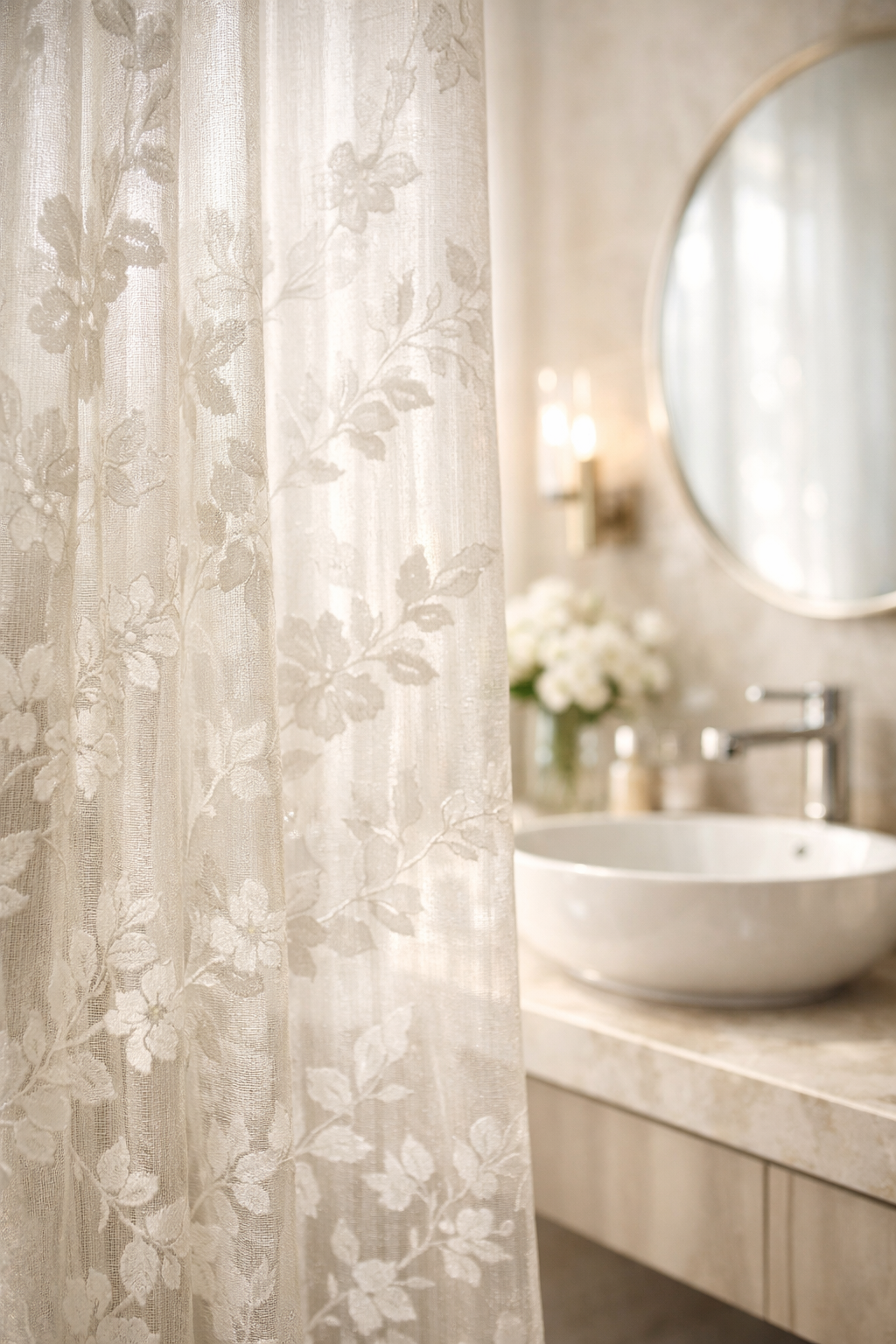Sheer Curtains with Subtle Patterns