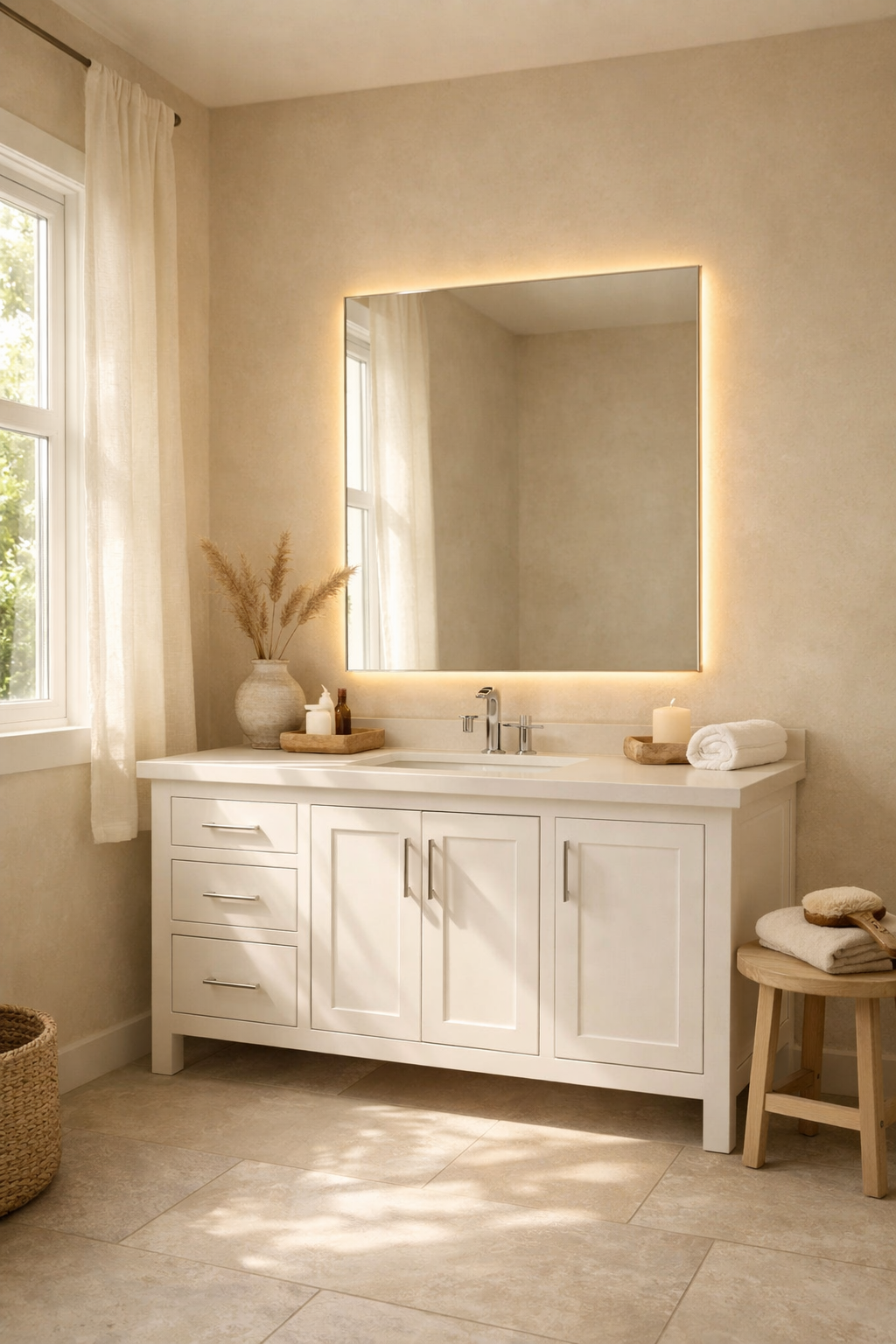 Soft Beige Walls for a Calm Foundation