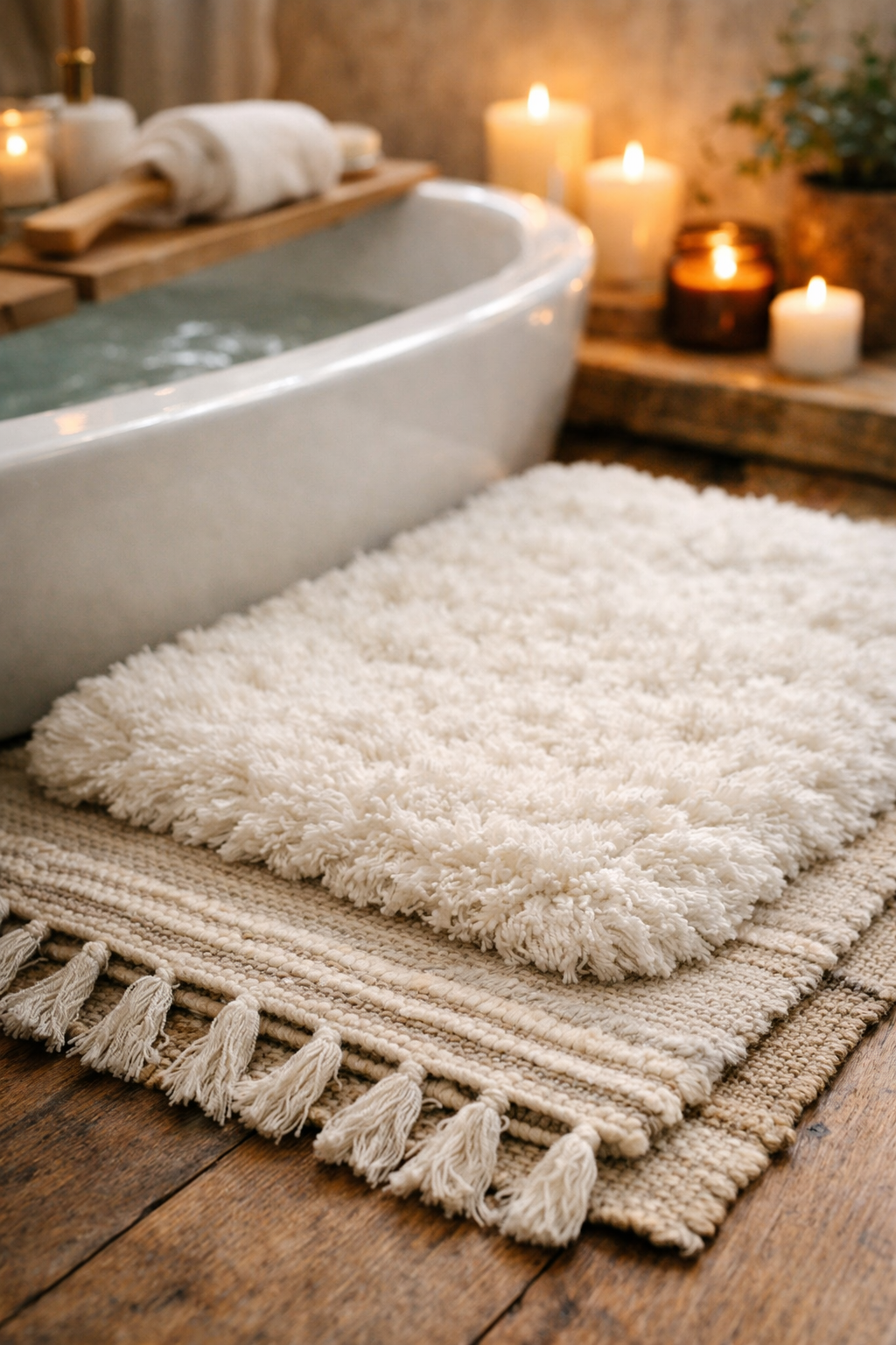 Soft Microfiber Top Rug Over a Flatweave Base