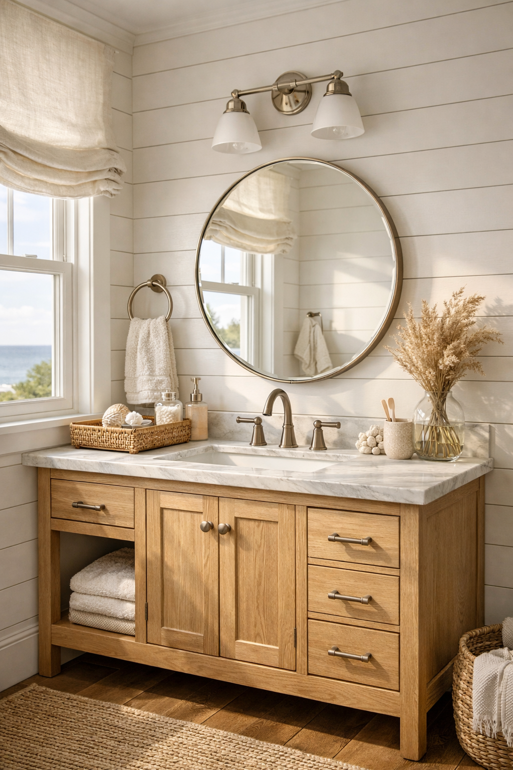 Soft White Shiplap Walls for a Light Foundation
