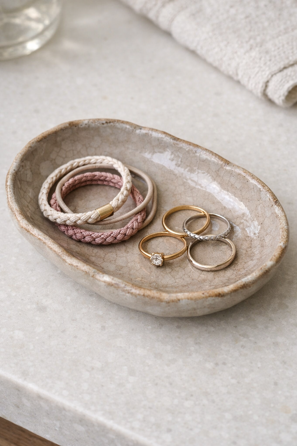 Textured Ceramic Catch-All Dish