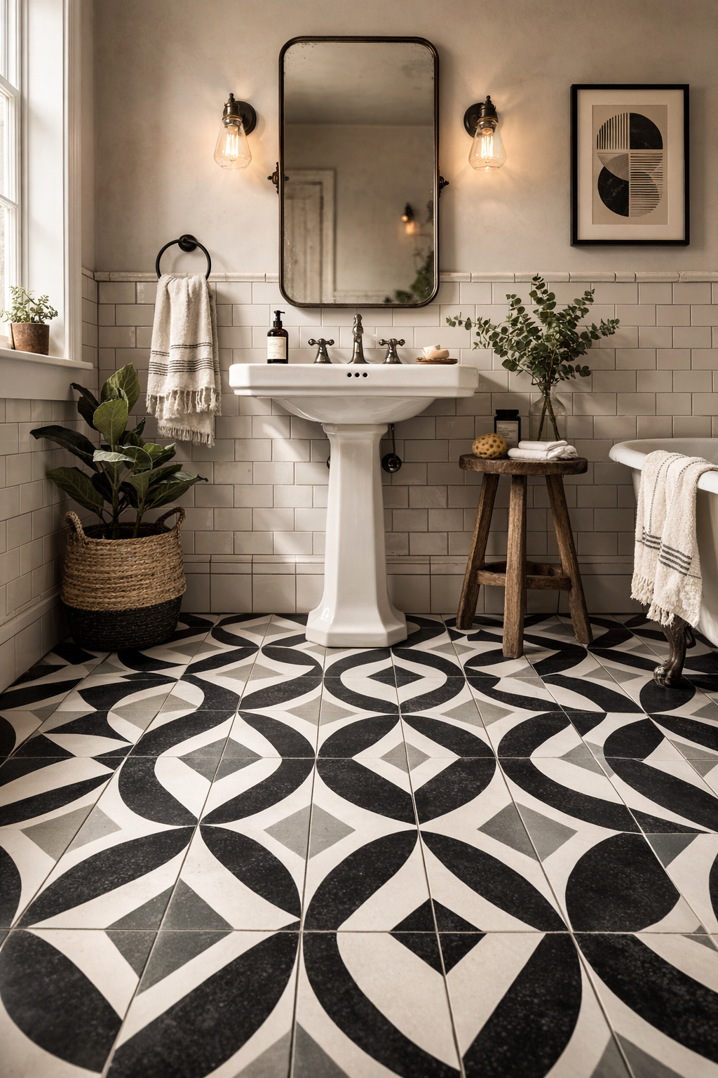 Use Patterned Floor Tiles for Personality