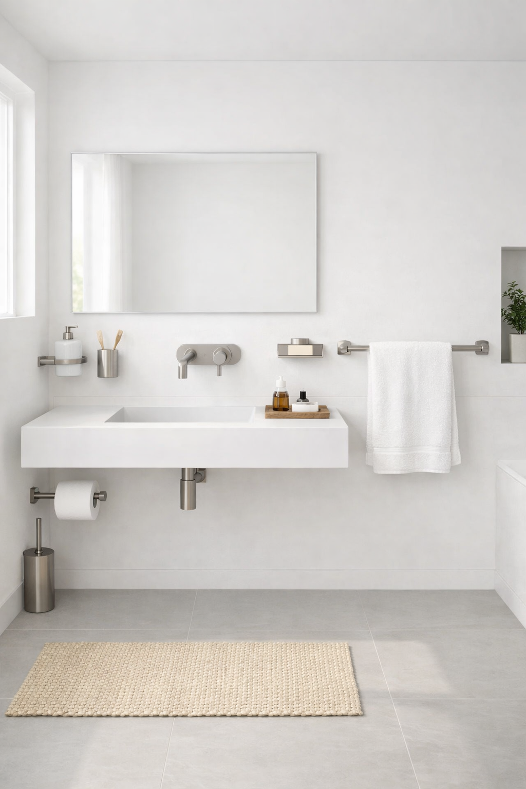 Wall-Mounted Hardware for a Clean, Open Feel