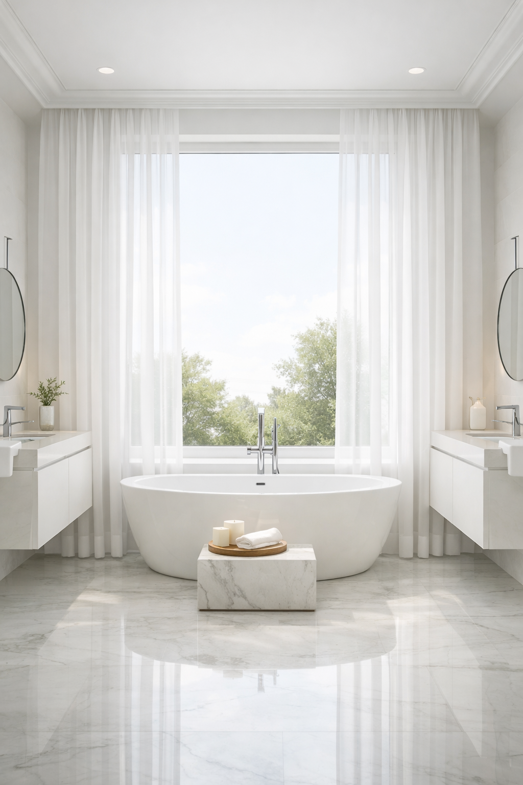 Window-Framing Sheer Curtains for a Balanced Look
