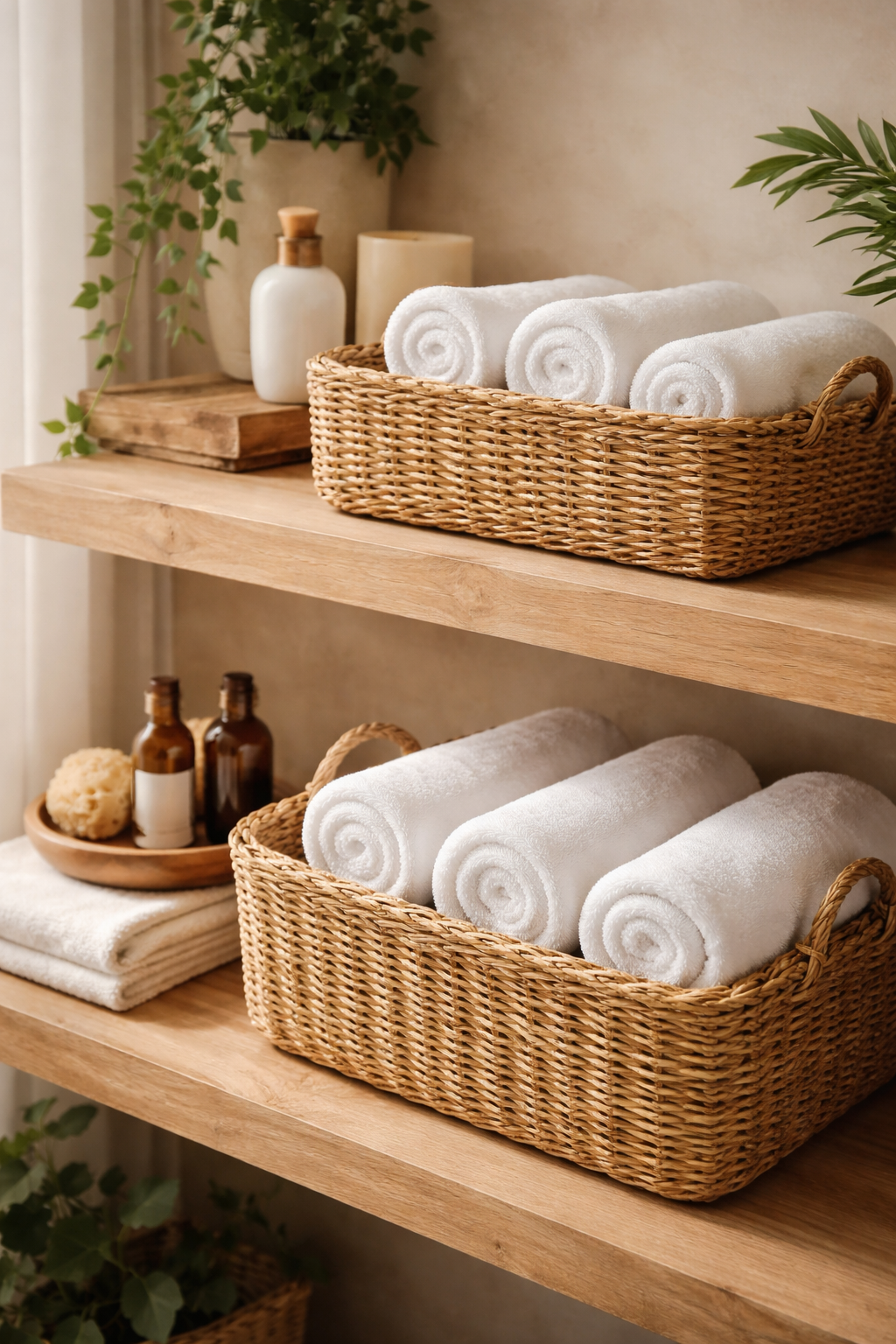Woven Rattan Baskets for a Natural Touch