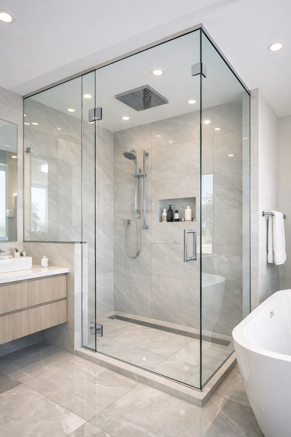 Frameless Glass Showers for a Modern Touch