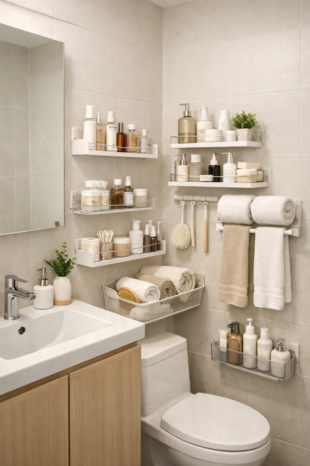 Stick-On Storage That Maximizes Space