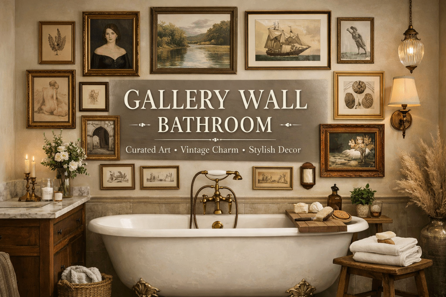 gallery wall bathroom