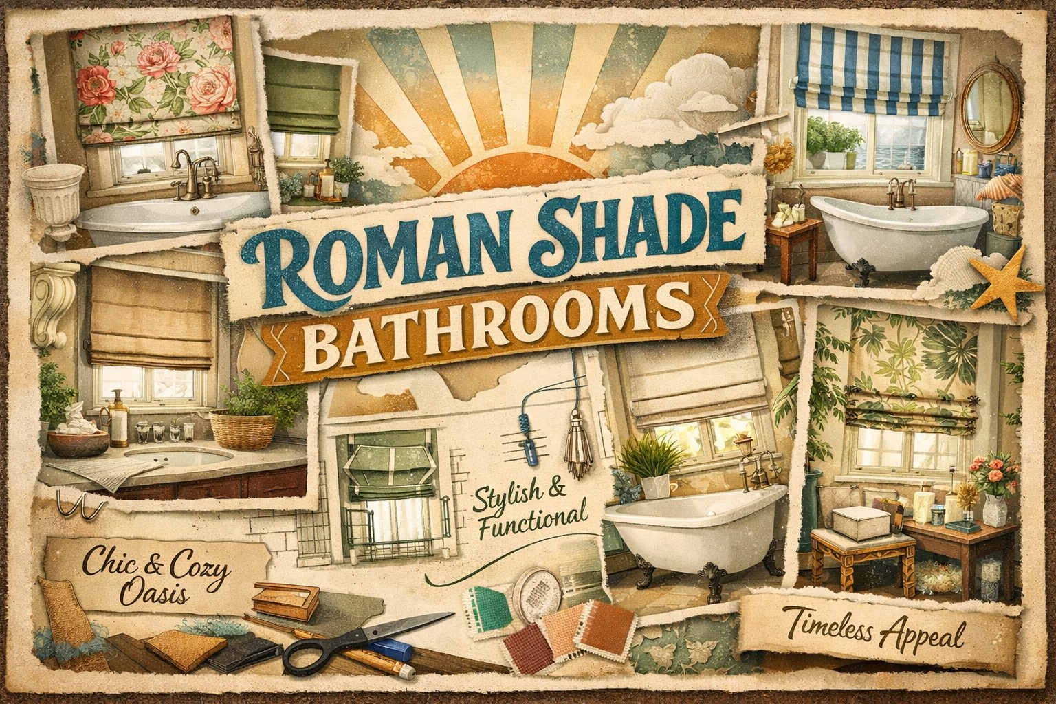 roman shade bathroom