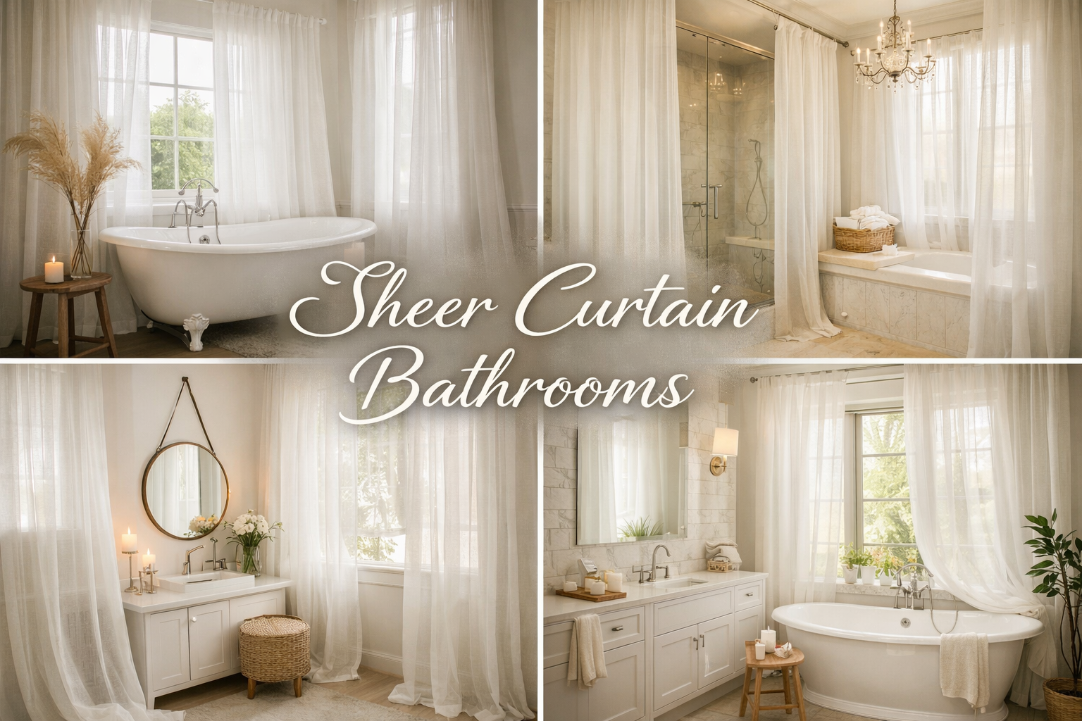 sheer curtain bathroom