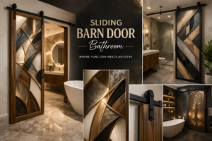 sliding barn door bathroom