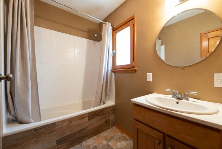 warm neutral bathroom