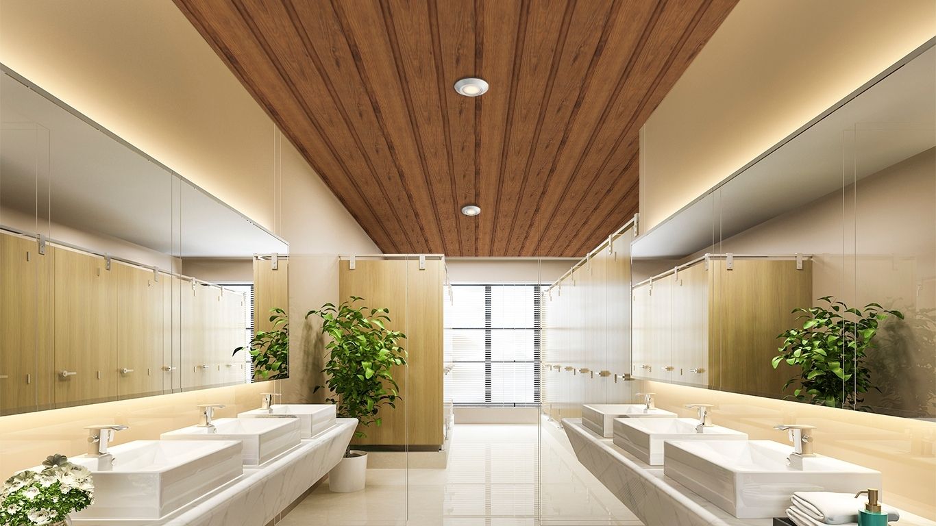 wood ceiling bathroom